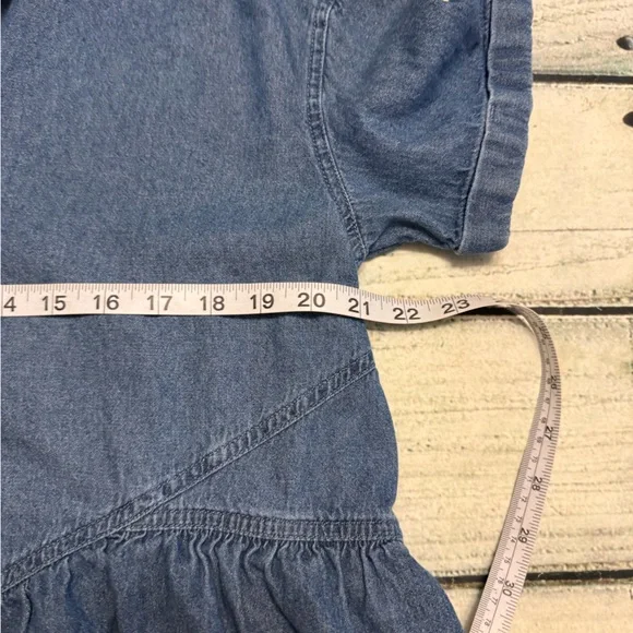 Terra & sky western country denim jean button down short sleeve dress. 0X  14W. - Picture 4 of 7